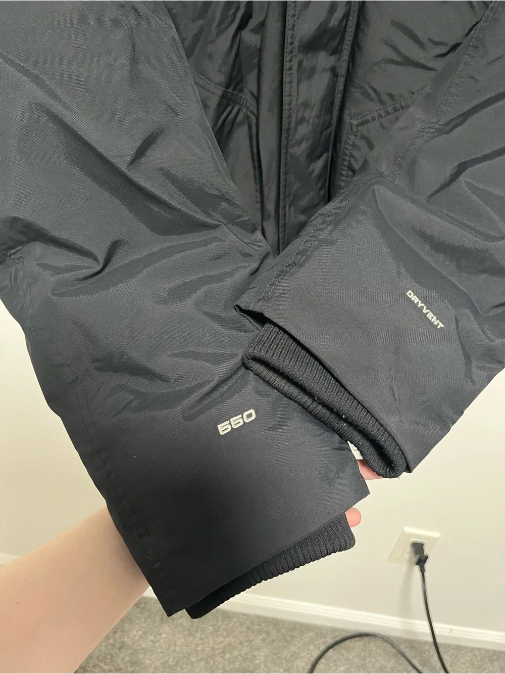The North Face Gotham Jacket III 550 Down Fill Puffer Jacket Fur Trim Black XL